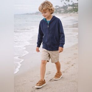 Tommy Bahama Kids Navy Blue Zip Up Hoodie Size 7/8 Lightweight Cotton